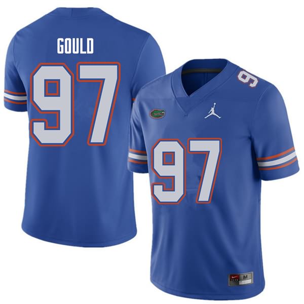 NCAA Florida Gators Jon Gould Men's #97 Jordan Brand Royal Stitched Authentic College Football Jersey JVW6564SV